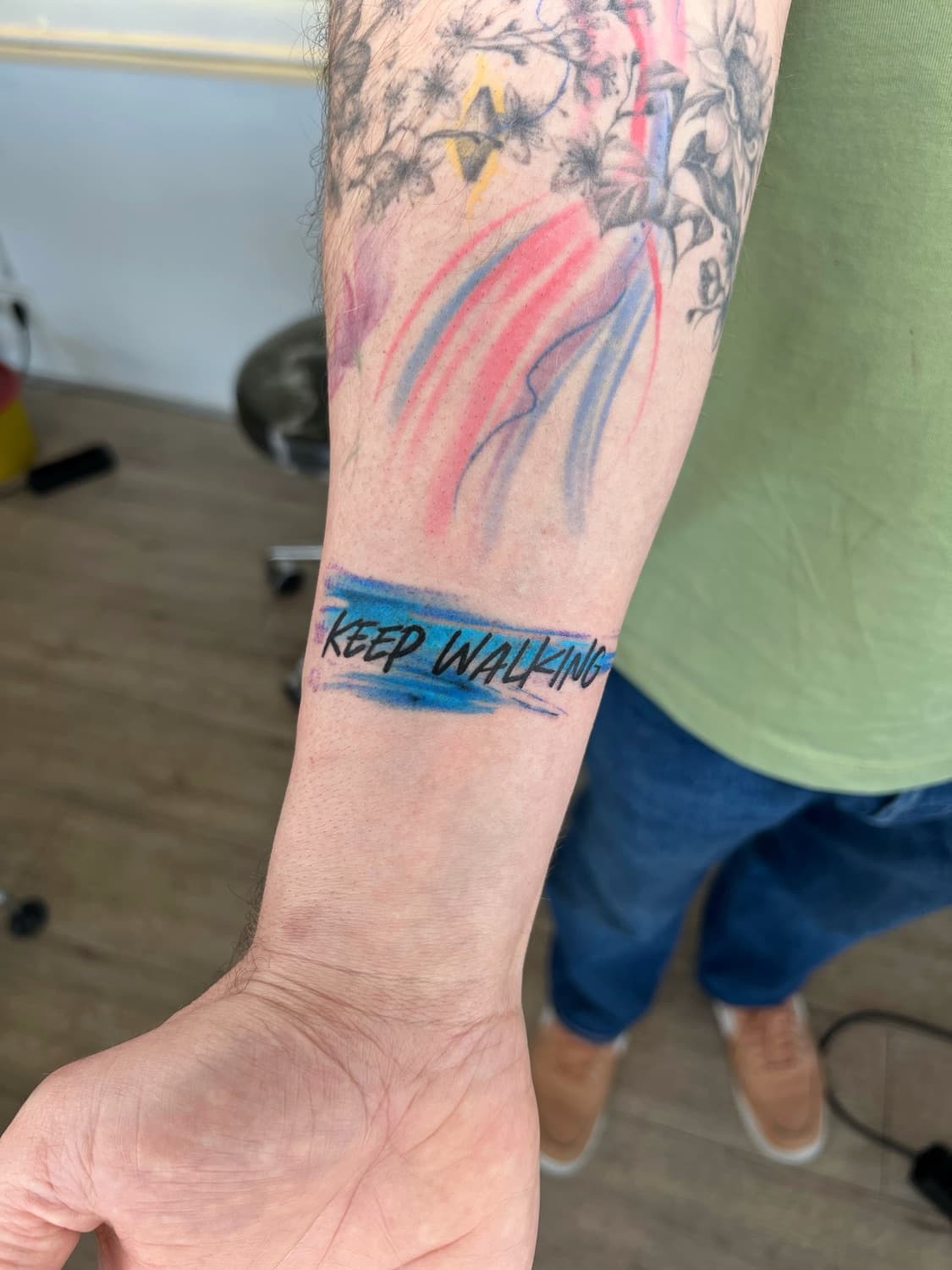 Alev Sarı — Watercolor Lettering tattoo, Ink People Istanbul
