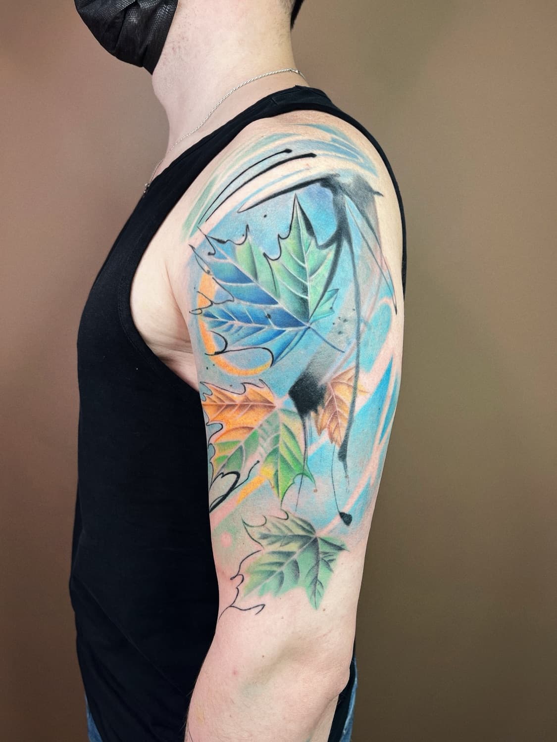 Alev Sarı — Watercolor Sleeve tattoo, Ink People Istanbul