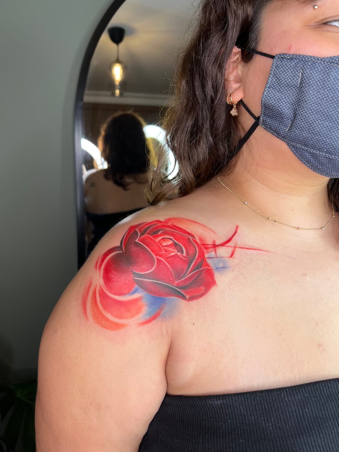 Alev Sarı — Watercolor Rose tattoo, Ink People Istanbul