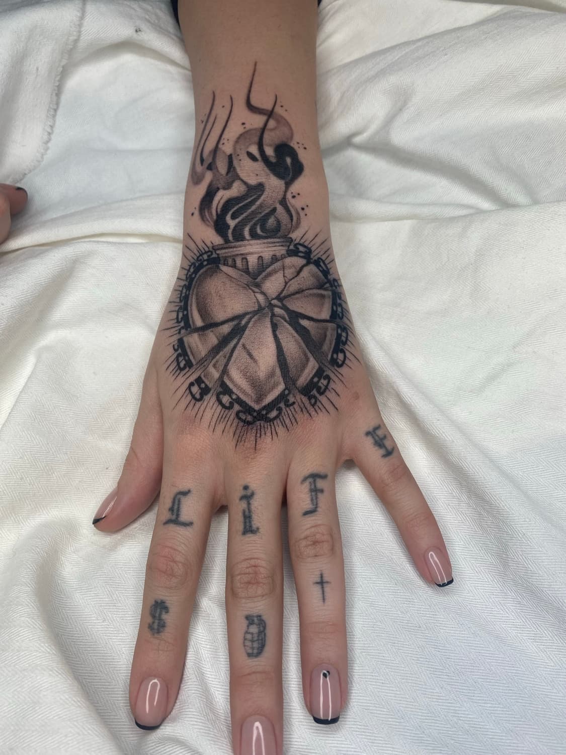 Ozan Bağcık — Blackwork Hand tattoo, Ink People Istanbul